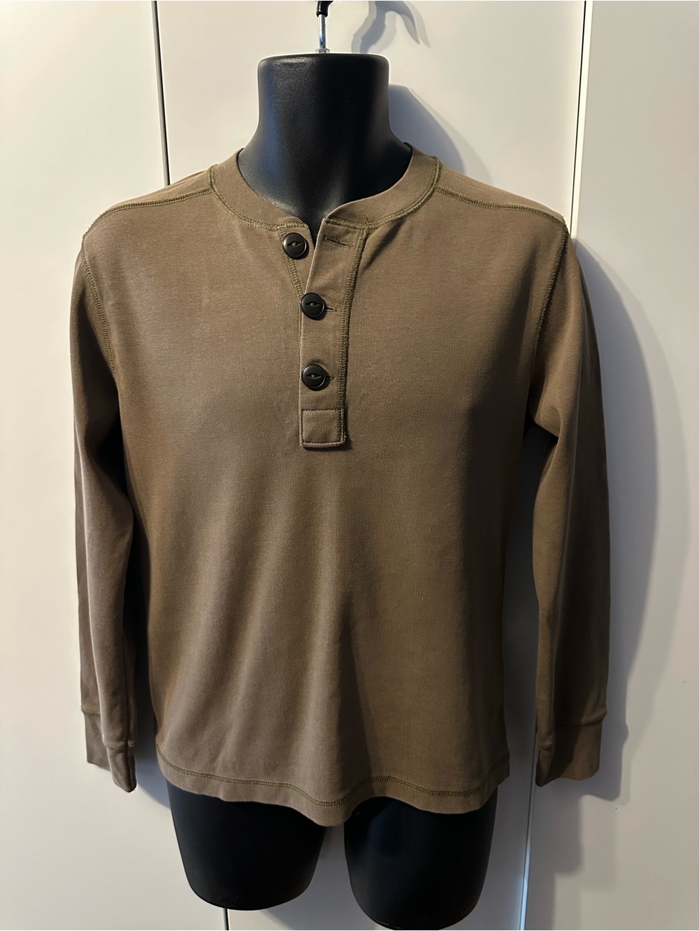 Filson Olive Brown Henley Long-Sleeve Shirt
